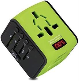 img 4 attached to 🌍 Universal Travel Adapter with Dual USB Ports for 150+ Countries - All in One Plug Adapter for Global Travel (Green)