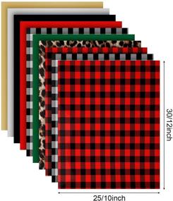 img 3 attached to 🎄 10 Sheets Christmas Buffalo Plaid HTV: Easy-to-Cut Iron-on Vinyl for T-Shirts & Fabric DIY