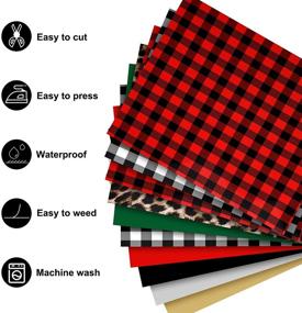 img 2 attached to 🎄 10 Sheets Christmas Buffalo Plaid HTV: Easy-to-Cut Iron-on Vinyl for T-Shirts & Fabric DIY