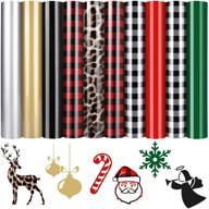 🎄 10 sheets christmas buffalo plaid htv: easy-to-cut iron-on vinyl for t-shirts & fabric diy logo