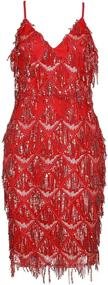 img 2 attached to Houstil Glitter Inspired Fringed Flapper Women's Clothing in Dresses