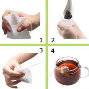 img 2 attached to 🍵 Tinkee Tea Filter Bags - Safe & Natural Disposable Infusers for Loose Leaf Tea - Set of 100 (3.15 x 3.94 inch) - White