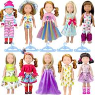 👗 wondoll 10 sets of doll clothes for 14 inch american girl wellie wishers dolls logo