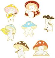🍄 cute mushroom enamel pins set for backpack, clothes, and hats - mushroom enamel pin accessories for lapels logo