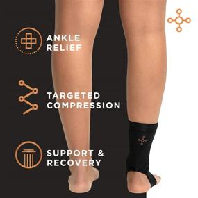 img 2 attached to 🧦 Tommie Copper Black Small Core Compression Ankle Sleeve - Unisex