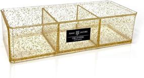 img 4 attached to 🗃️ Isaac Jacobs Clear Acrylic 3 Section Organizer: Gold Glitter Storage Solution for Office, Bathroom, Kitchen, Supplies, and More