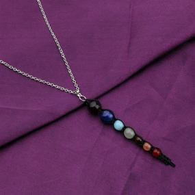 img 2 attached to 🌈 7 Chakra Rainbow Macramed Cord Pendant Necklace: Perfect Yoga Accessory