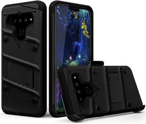 img 3 attached to 📱 ZIZO Bolt Series LG V50 ThinQ 5G Case: Ultimate Military-Grade Drop Protection with Kickstand, Belt Clip Holster, and Lanyard - Black Black Bundle