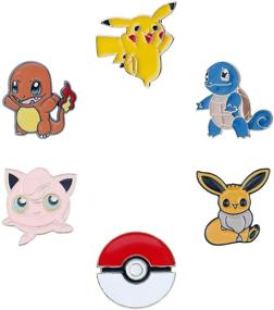 img 4 attached to 🔥 6-Pack Pikachu, Charmander, Bulbasaur, Squirtle Enamel Lapel Pins for Fans - Collectible Pins for Backpacks and Gifts, Pocket Monster