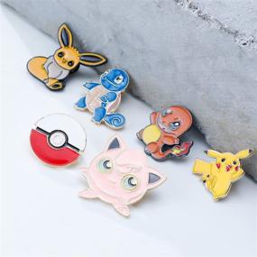 img 1 attached to 🔥 Набор из 6 значков для Fans Pikachu, Charmander, Bulbasaur, Squirtle - кушонные значки для рюкзаков и подарков, Pocket Monster