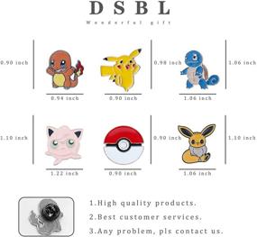 img 3 attached to 🔥 Набор из 6 значков для Fans Pikachu, Charmander, Bulbasaur, Squirtle - кушонные значки для рюкзаков и подарков, Pocket Monster