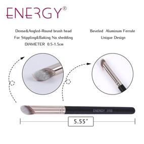 img 2 attached to ENERGY Angled Flat Concealer Brush for Under Eye Concealer, Nose Contouring, and Bronzer - Ideal for Liquid 🌟 Foundation, Cream Cosmetics, Pressed Powder, and Concealer Palette - Perfect Blending, Buffing, and Stippling Brush - Small Size 370S