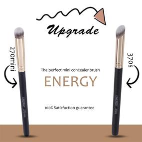 img 1 attached to ENERGY Angled Flat Concealer Brush for Under Eye Concealer, Nose Contouring, and Bronzer - Ideal for Liquid 🌟 Foundation, Cream Cosmetics, Pressed Powder, and Concealer Palette - Perfect Blending, Buffing, and Stippling Brush - Small Size 370S