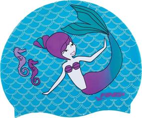 img 4 attached to Fancy Finis Mermaid Kid’s Silicone Swim Cap – Dive into the Pool in Style!
