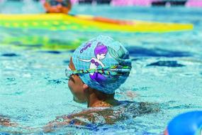 img 1 attached to Fancy Finis Mermaid Kid’s Silicone Swim Cap – Dive into the Pool in Style!