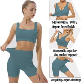 img 2 attached to 🏋️ Stylish 2-Piece Women's Workout Set: Cute YOGA Outfit for Effective Workouts