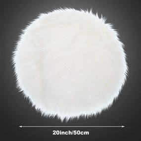 img 3 attached to 🛋️ Cozy and Stylish Round Fluffy Rug - Faux Fur Shaggy Carpet for Living Bedroom Sofa Supplies | 20 x 20 Inch