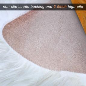 img 1 attached to 🛋️ Cozy and Stylish Round Fluffy Rug - Faux Fur Shaggy Carpet for Living Bedroom Sofa Supplies | 20 x 20 Inch