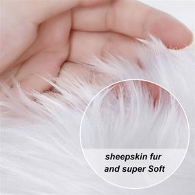 img 2 attached to 🛋️ Cozy and Stylish Round Fluffy Rug - Faux Fur Shaggy Carpet for Living Bedroom Sofa Supplies | 20 x 20 Inch