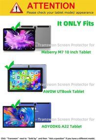 img 3 attached to 📱 Transwon Glass Screen Protector for Meberry M7/ AWOW UTBook/ AOYODKG A22 Tablet - 2 Pack, Meberry M7 Tablet Screen Protector, AWOW 10.1 Inch Tablet Screen Protector (UTBook)