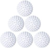🧺 efficient 6-piece laundry drying balls: reusable dryer balls, soften clothes, replace fabric softener, save time & money! - white logo