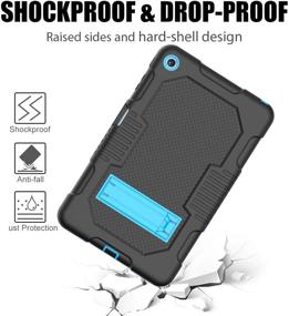 img 1 attached to 📱 JSUSOU Heavy Duty Shockproof Rugged Armor Silicone Case Cover for LG G Pad 5 10.1 inch FHD Tablet 2019 - Kid-Friendly Design with Built-in Kickstand - Black/Blue