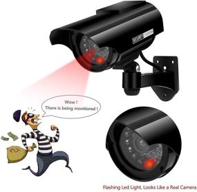 img 2 attached to 📷 AlfaView Solar Powered Bullet Fake Surveillance Camera: LED Flashing Light, Outdoor/Indoor Security CCTV Dome Camera for Home/Business