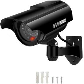img 4 attached to 📷 AlfaView Solar Powered Bullet Fake Surveillance Camera: LED Flashing Light, Outdoor/Indoor Security CCTV Dome Camera for Home/Business