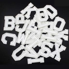 img 4 attached to 🧵 26-Piece White Alphabet Embroidered Patches: Letter Iron-on Sew-on Appliques for Personalized Name Badge Decoration, Clothing Repair, Hat Shirt Jacket Shoe (A-Z)