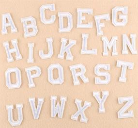 img 3 attached to 🧵 26-Piece White Alphabet Embroidered Patches: Letter Iron-on Sew-on Appliques for Personalized Name Badge Decoration, Clothing Repair, Hat Shirt Jacket Shoe (A-Z)