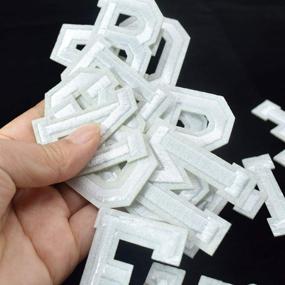 img 2 attached to 🧵 26-Piece White Alphabet Embroidered Patches: Letter Iron-on Sew-on Appliques for Personalized Name Badge Decoration, Clothing Repair, Hat Shirt Jacket Shoe (A-Z)