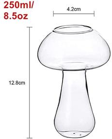 img 3 attached to 🍄 Mushroom Glasses Set of 2 – Creative Cocktail Glass Cups, Clear Mushroom Shaped Drinks Cups, 250ml Wine Glasses for Party, Novelty Mushroom Glasses Drinking for KTV Bar Club (Transparent)