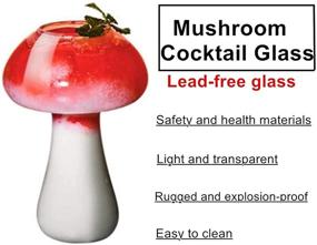 img 1 attached to 🍄 Mushroom Glasses Set of 2 – Creative Cocktail Glass Cups, Clear Mushroom Shaped Drinks Cups, 250ml Wine Glasses for Party, Novelty Mushroom Glasses Drinking for KTV Bar Club (Transparent)