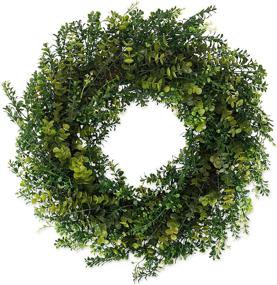 img 4 attached to 🌿 The Wreath Depot Arbor Artificial Boxwood Wreath 22 Inch: Year Round Full Green Wreath with Outdoor Display Approval and Gift Box Included