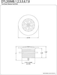 img 1 attached to 🛁 Эффективный сливной водоотвод и решетка для ванны: Kingston Brass DTL201 в полированном хроме