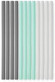 img 2 attached to 🥤 GoSili Reusable Silicone Straws - Soft, Non-toxic, Translucent & Dishwasher Safe - Charcoal/Mint/Frost - Standard Size 8 Inches - 12 Count