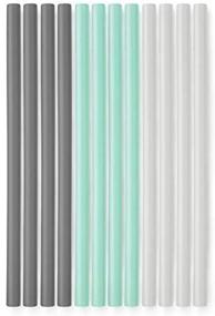 img 4 attached to 🥤 GoSili Reusable Silicone Straws - Soft, Non-toxic, Translucent & Dishwasher Safe - Charcoal/Mint/Frost - Standard Size 8 Inches - 12 Count