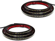 🚦 opp ulite running board lights amber side marker kit: enhanced safety and style for pickup trucks, suvs, and work vans – white courtesy light, extended crew cab, 2pc 70inch 216 led bar bed – switchback underglow strip – board 1070 logo