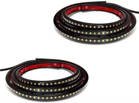 img 4 attached to 🚦 OPP ULITE Running Board Lights Amber Side Marker Kit: Enhanced Safety and Style for Pickup Trucks, SUVs, and Work Vans – White Courtesy Light, Extended Crew Cab, 2pc 70Inch 216 Led Bar Bed – Switchback Underglow Strip – Board 1070