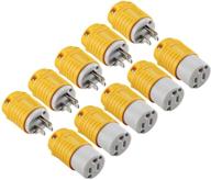 🔌 miady heavy duty replacement plug & connector set, straight blade plug grounding type, 15 amp 125 volt, male and female ends, etl listed (5 set) - extending cord logo