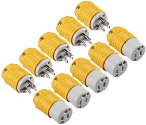img 4 attached to 🔌 Miady Heavy Duty Replacement Plug & Connector Set, Straight Blade Plug Grounding Type, 15 Amp 125 Volt, Male and Female Ends, ETL Listed (5 SET) - Extending Cord