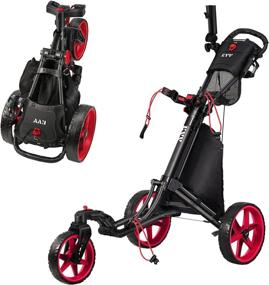 img 2 attached to KVV 3 Wheel 360 Rotating Front Wheel Golf Push Cart: Quick Open and Close in ONE Second with Free Umbrella Holder