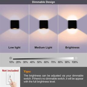 img 2 attached to Dimmable Indoor Wall Sconce Lightess 10W, Modern Black LED Wall Lamp, Up Down Wall Mount Lights Mini Metal for Living Room Bedroom Hallway Décor, Warm White, O1185TP