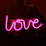 💗 led neon light pink love sign: artistic decorative novelty neon wall/table décor, ideal for party supplies, girls' room decoration accessory логотип