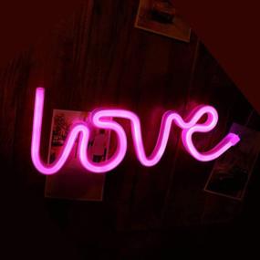 img 4 attached to 💗 LED Neon Light Pink Love Sign: Artistic Decorative Novelty Neon Wall/Table Décor, Ideal for Party Supplies, Girls' Room Decoration Accessory