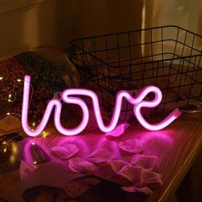 img 3 attached to 💗 LED Neon Light Pink Love Sign: Artistic Decorative Novelty Neon Wall/Table Décor, Ideal for Party Supplies, Girls' Room Decoration Accessory