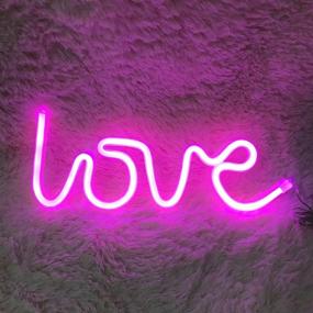 img 2 attached to 💗 LED Neon Light Pink Love Sign: Artistic Decorative Novelty Neon Wall/Table Décor, Ideal for Party Supplies, Girls' Room Decoration Accessory