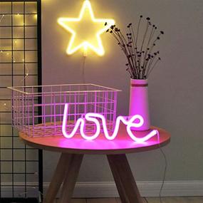 img 1 attached to 💗 LED Neon Light Pink Love Sign: Artistic Decorative Novelty Neon Wall/Table Décor, Ideal for Party Supplies, Girls' Room Decoration Accessory