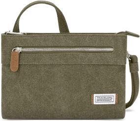img 4 attached to Heritage Small Crossbody Bag in Sage by Travelon: Anti-Theft Design for Enhanced Security