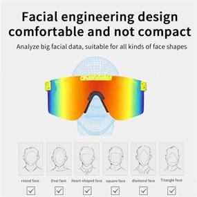 img 1 attached to 🕶️ Спортивные солнцезащитные очки NUFR PitPolarized Viper: Премиум солнцезащитные очки с поляризацией UV400 для мужчин и женщин, идеально подходят для велоспорта, вождения и активного отдыха на свежем воздухе (черные - светло-радужные)